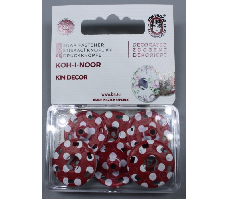 Metal Snap Fasteners - Patterned Coloured - Size 8
