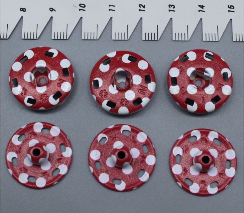 Metal Snap Fasteners - Patterned Coloured - Size 8