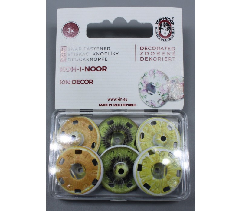 Metal Snap Fasteners - Patterned Coloured - Size 8