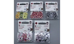 Metal Snap Fasteners - Patterned Coloured - Size 8