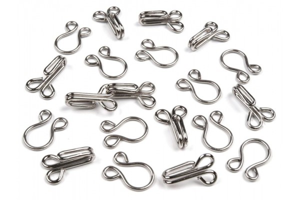 Metal Hook and Eye Fasteners - Size 3 - 13 mm - Large 50 Pack