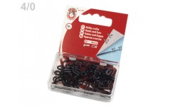Metal Hook and Eye Fasteners - Size 4/0 - 20 mm - Pack 10