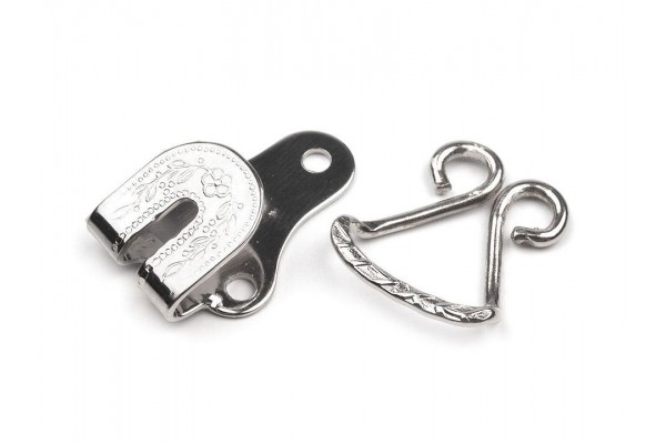 Hook and Bar Fastener - Decorative Nickel