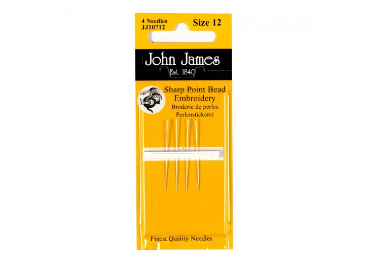 John James Needles - Sharp Point Bead Embroidery - Size 12