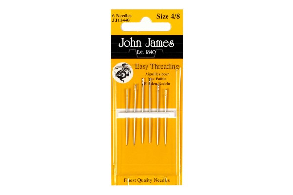 John James Needles - Easy Threading Sewing Needles - Size 4/8