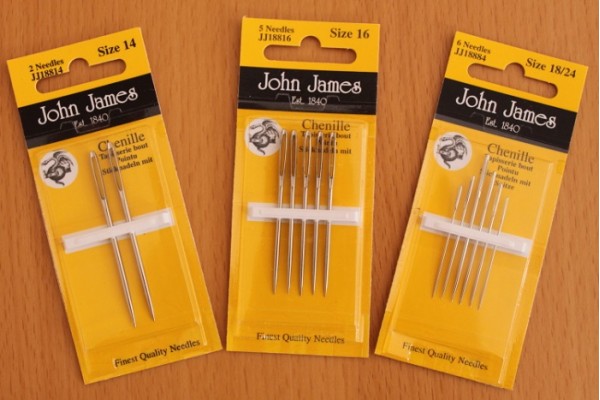 John James Needles - Chenille Needles - Single Size Packs - Size 13, 14, 16, 20, 24, 26 & Assorted Pack 18/24