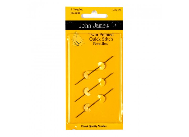 John James Needles - Twin Pointed Quick Stitch Sewing Needles 