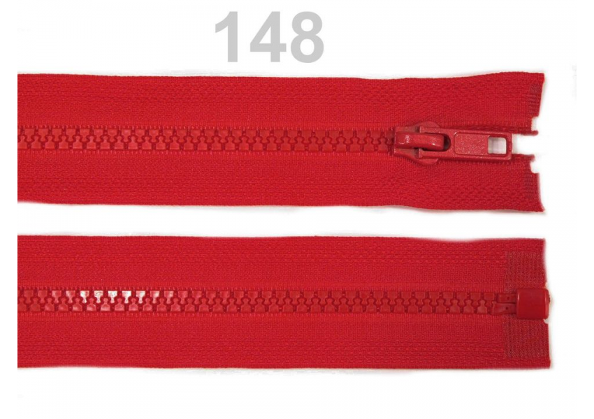 Plastic Jacket Zipper open-end 68 cm red