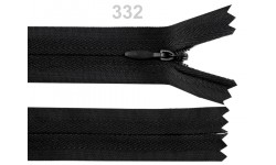 Invisible Nylon Zip - 25cm : (Black or White)