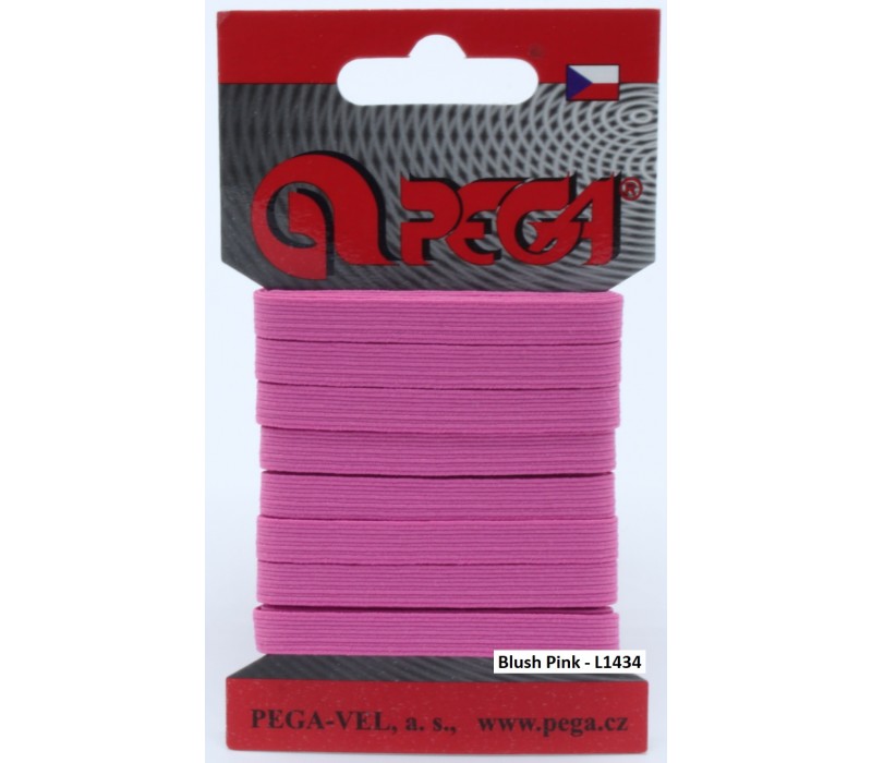 Flat Coloured Elastic - 6.6 mm - 5 m on Card