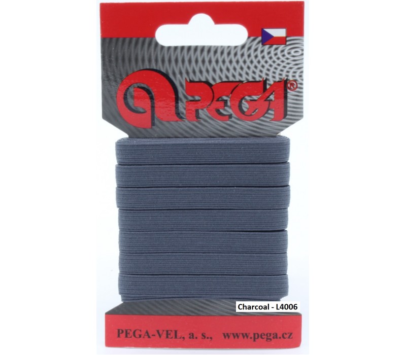 Flat Coloured Elastic - 6.6 mm - 5 m on Card