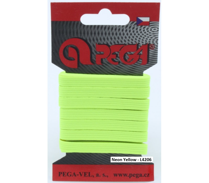 Flat Coloured Elastic - 6.6 mm - 5 m on Card