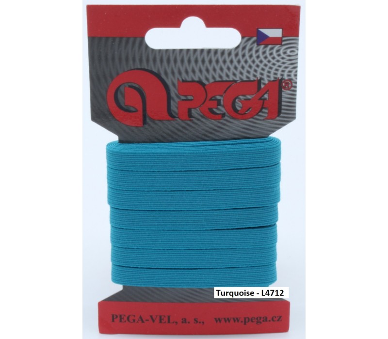 Flat Coloured Elastic - 6.6 mm - 5 m on Card