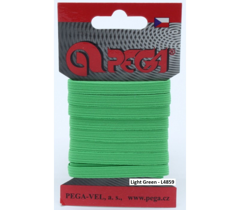 Flat Coloured Elastic - 6.6 mm - 5 m on Card