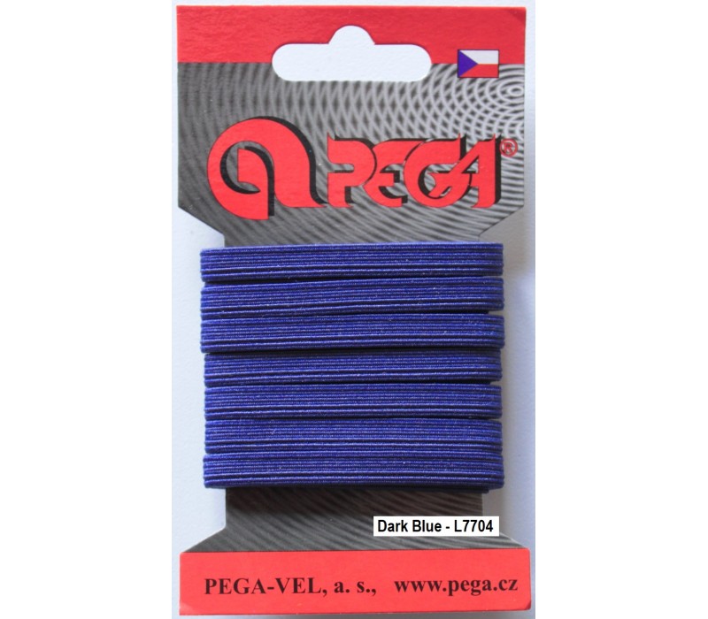 Flat Coloured Elastic - 6.6 mm - 5 m on Card