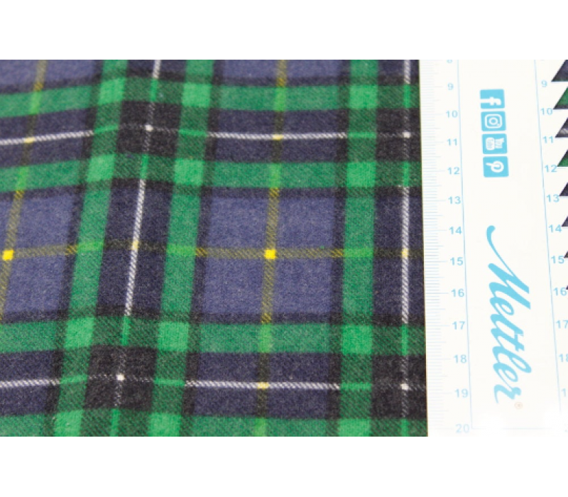 Blue, Green & Yellow Check Flannel