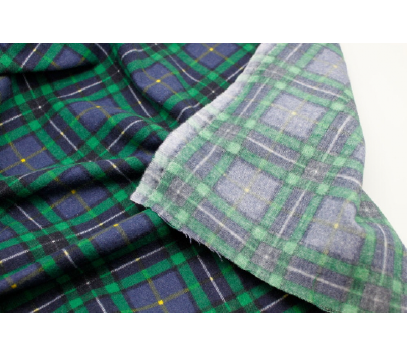 Blue, Green & Yellow Check Flannel