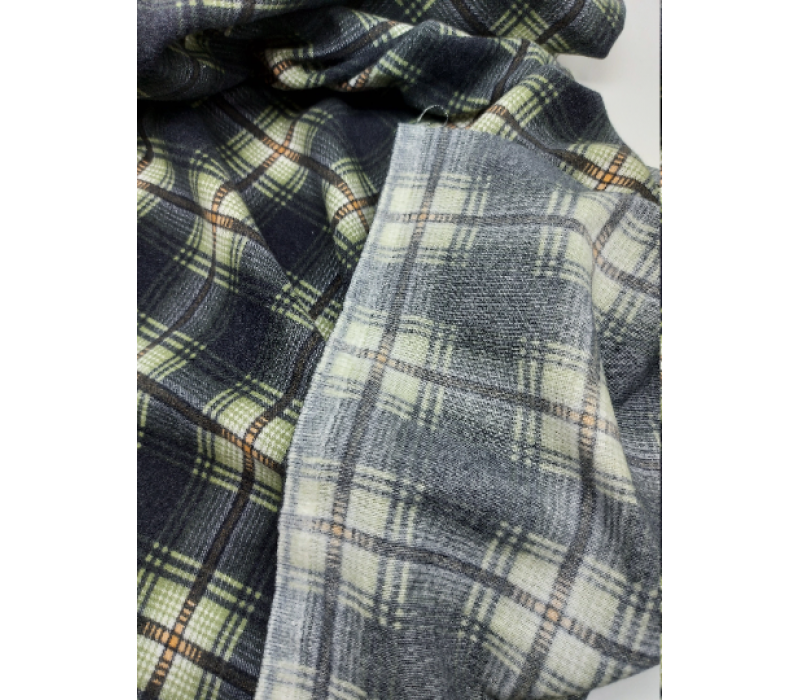 Lime Green & Black Check Flannel