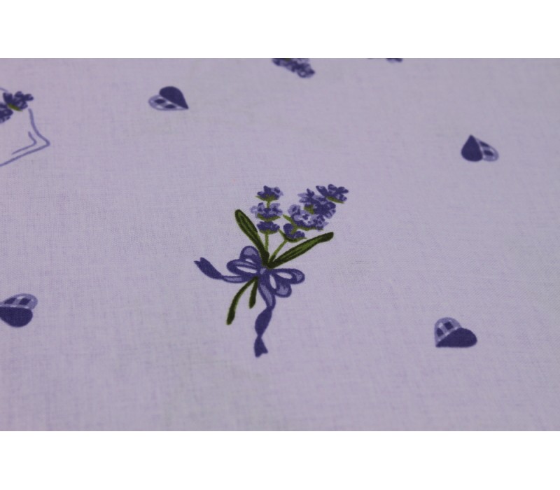 Cotton Fabric, Floral Sprig - Lilac