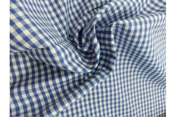 100% Cotton - Medium Weight - Blue Gingham 