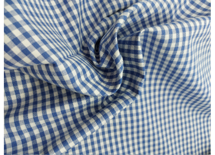 100% Cotton - Medium Weight - Blue Gingham 