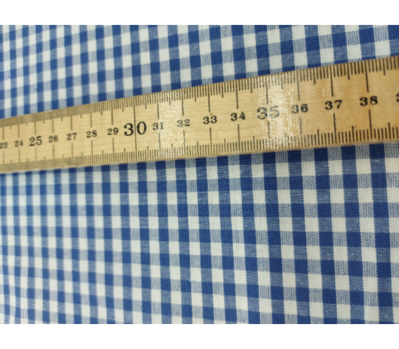 100% Cotton - Medium Weight - Blue Gingham 