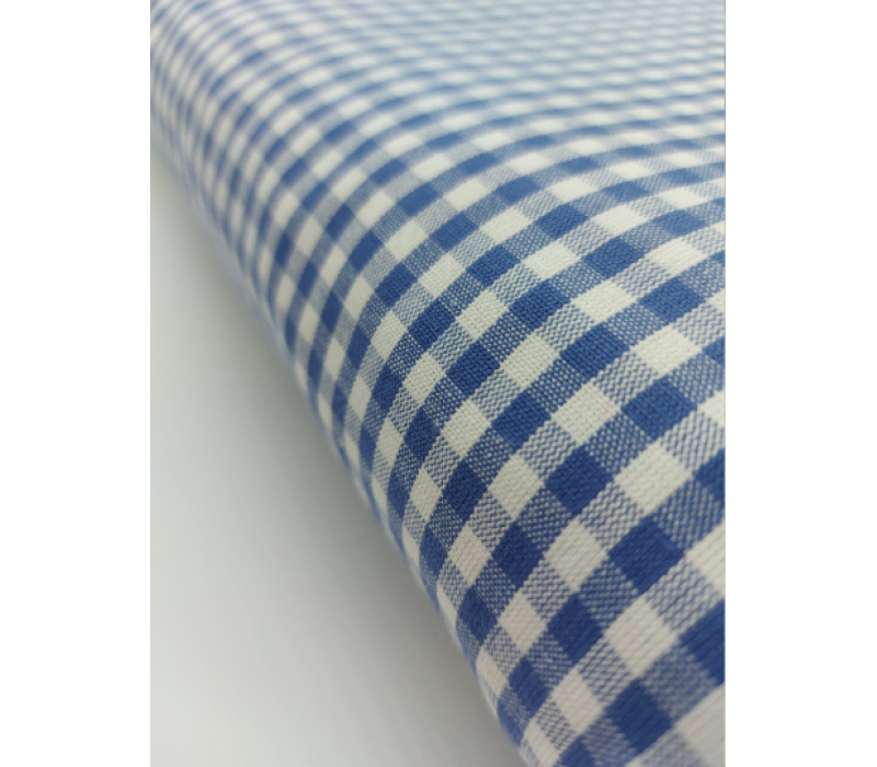 100% Cotton - Medium Weight - Blue Gingham 