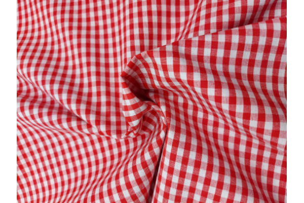 100% Cotton - Medium Weight - Red Gingham 