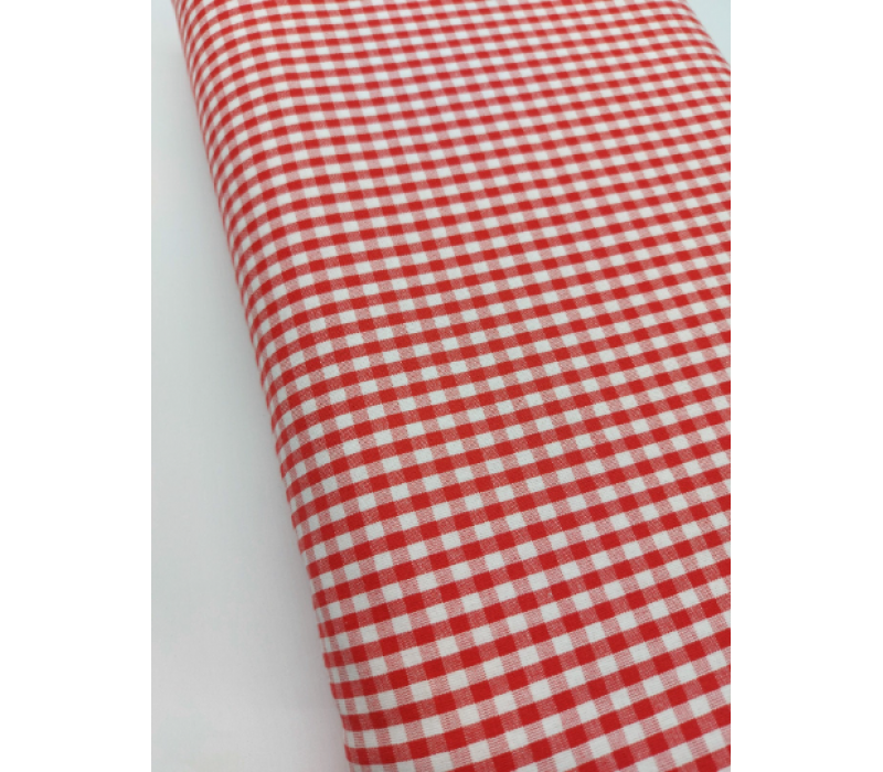 100% Cotton - Medium Weight - Red Gingham 