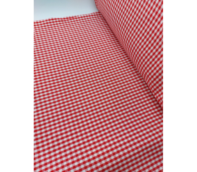 100% Cotton - Medium Weight - Red Gingham 