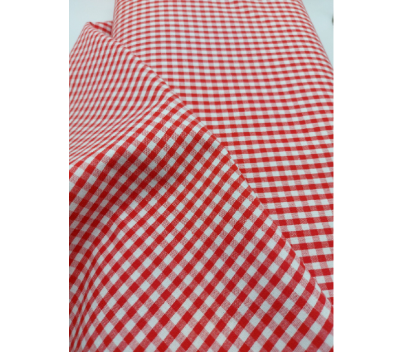 100% Cotton - Medium Weight - Red Gingham 