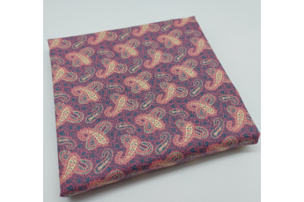 Cotton Fabric, Pink Paisley Pattern