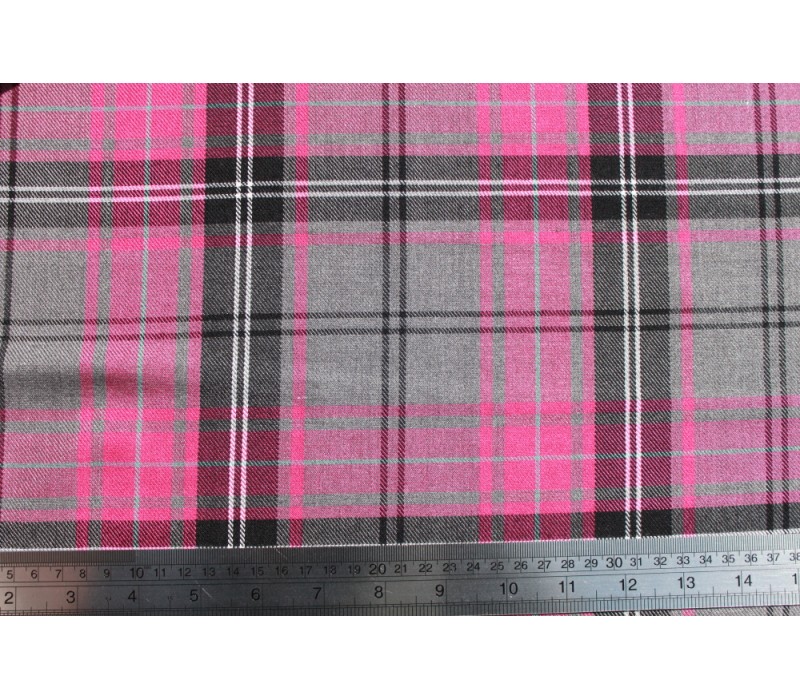 Cerise Tartan Fabric