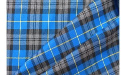 Blue Tartan Fabric - Skye.  