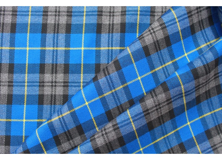 Blue Tartan Fabric - Skye.  