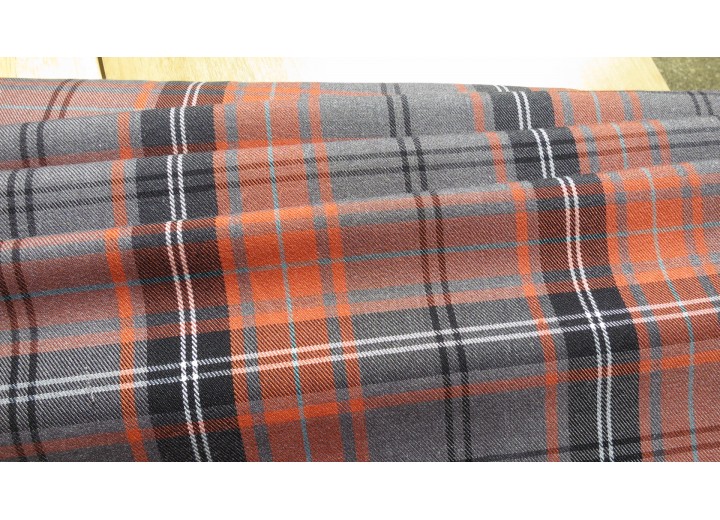 Terracotta Tartan Fabric