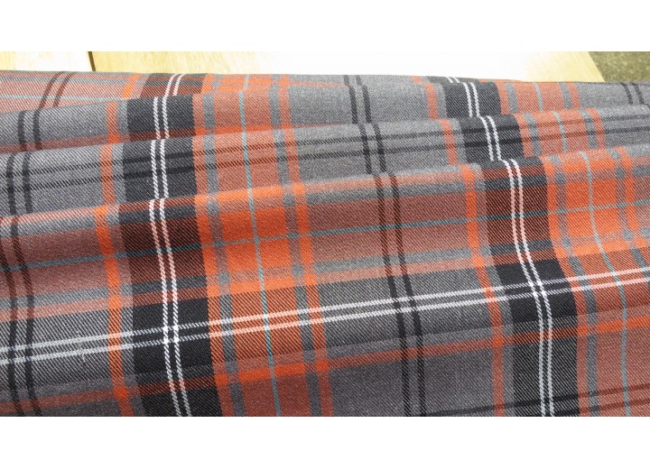 Terracotta Tartan Fabric