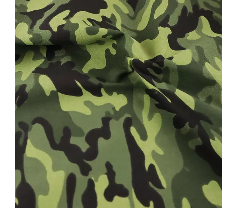 Polycotton Camouflage Fabric - 112cm wide - Pink, Blue or Green