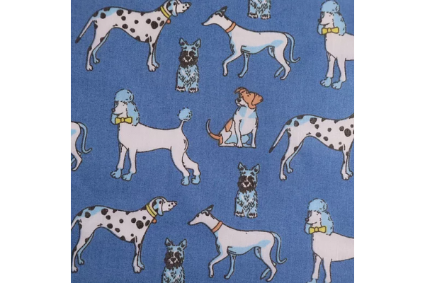Polycotton Dogs Fabric - 112cm wide - Blue