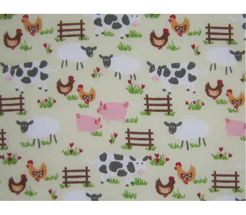 Polycotton Farmyard Fabric - 112cm wide - Colours