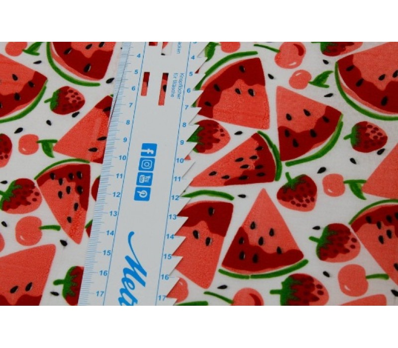 Polycotton Pink Watermelon Fabric - 112cm wide