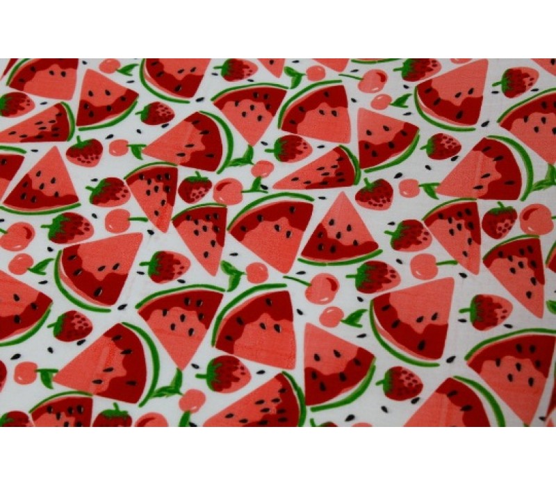 Polycotton Pink Watermelon Fabric - 112cm wide