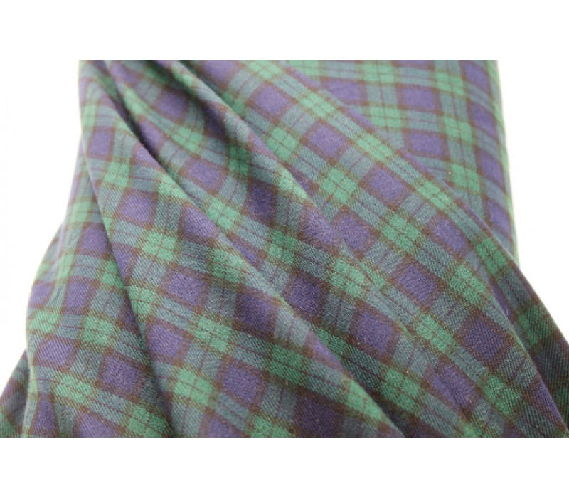 Black Watch Tartan Fabric with Small Pattern