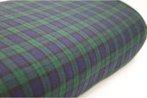 Black Watch Tartan Fabric with Small Pattern