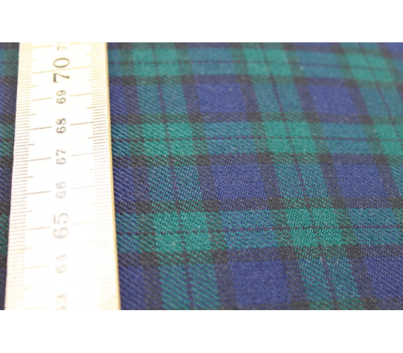 Black Watch Tartan Fabric with Small Pattern