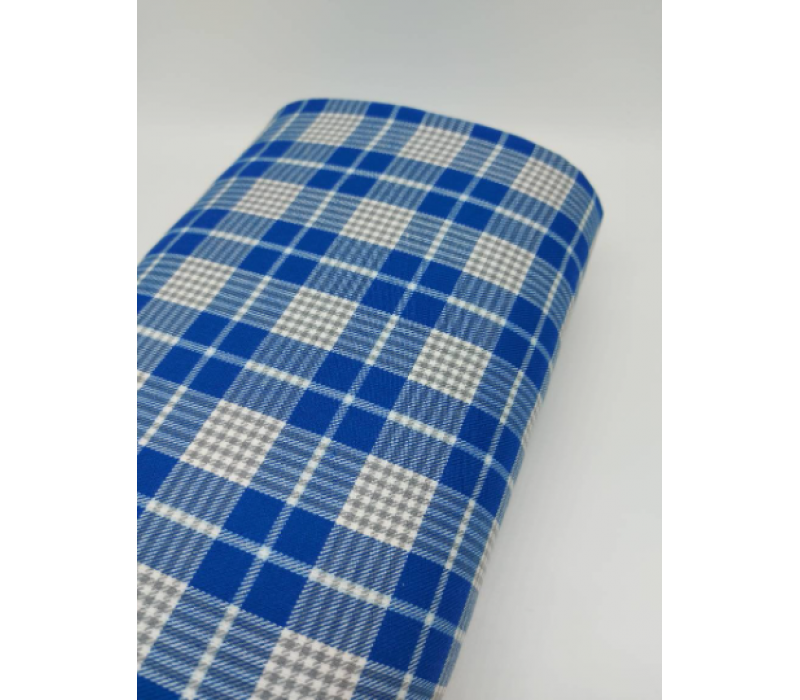 Blue & Grey Tartan Fabric