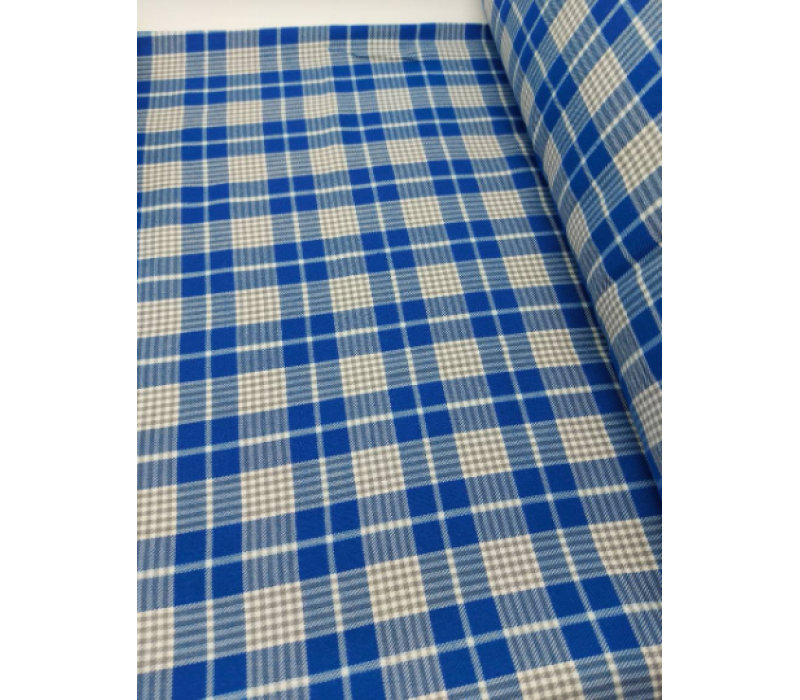 Blue & Grey Tartan Fabric