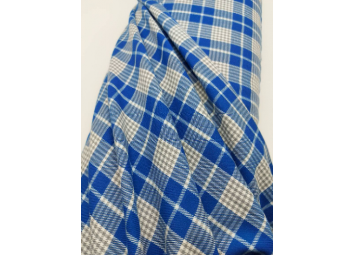 Blue & Grey Tartan Fabric