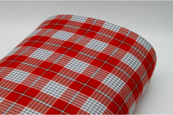 Rose & Grey Tartan Fabric