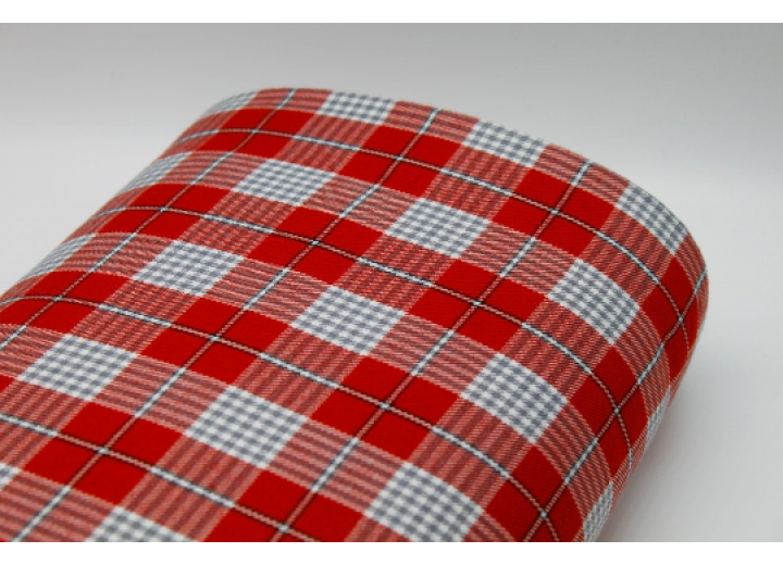 Rose & Grey Tartan Fabric